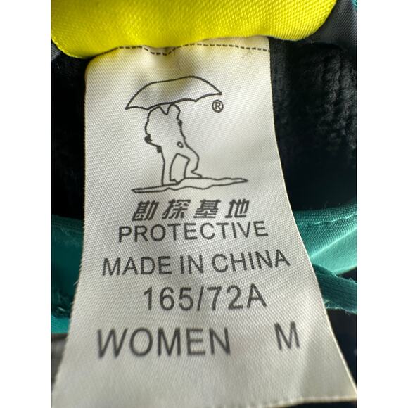 Vintage 80's/90s Ski Pants Womans M Waterproof Snowboard Bright Colors Teal Pink - Picture 5 of 8